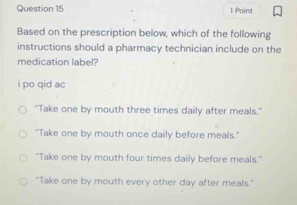 question 15 based on the prescription below, which of the following ins…
