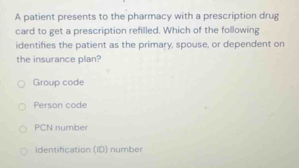a patient presents to the pharmacy with a prescription drug card to get…