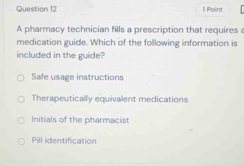question 12 a pharmacy technician fills a prescription that requires a …