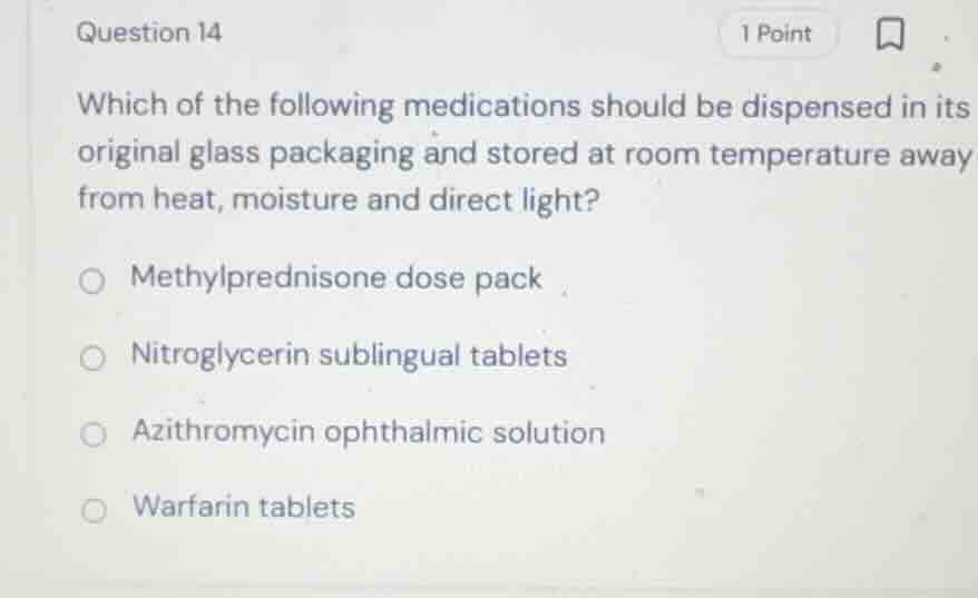question 14 which of the following medications should be dispensed in i…
