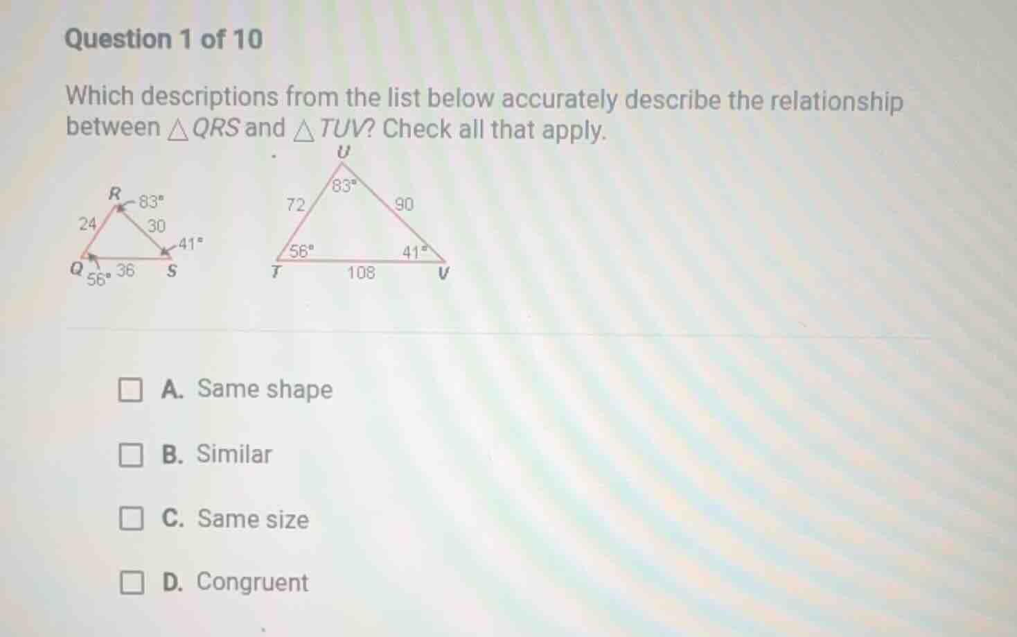 question 1 of 10 which descriptions from the list below accurately desc…