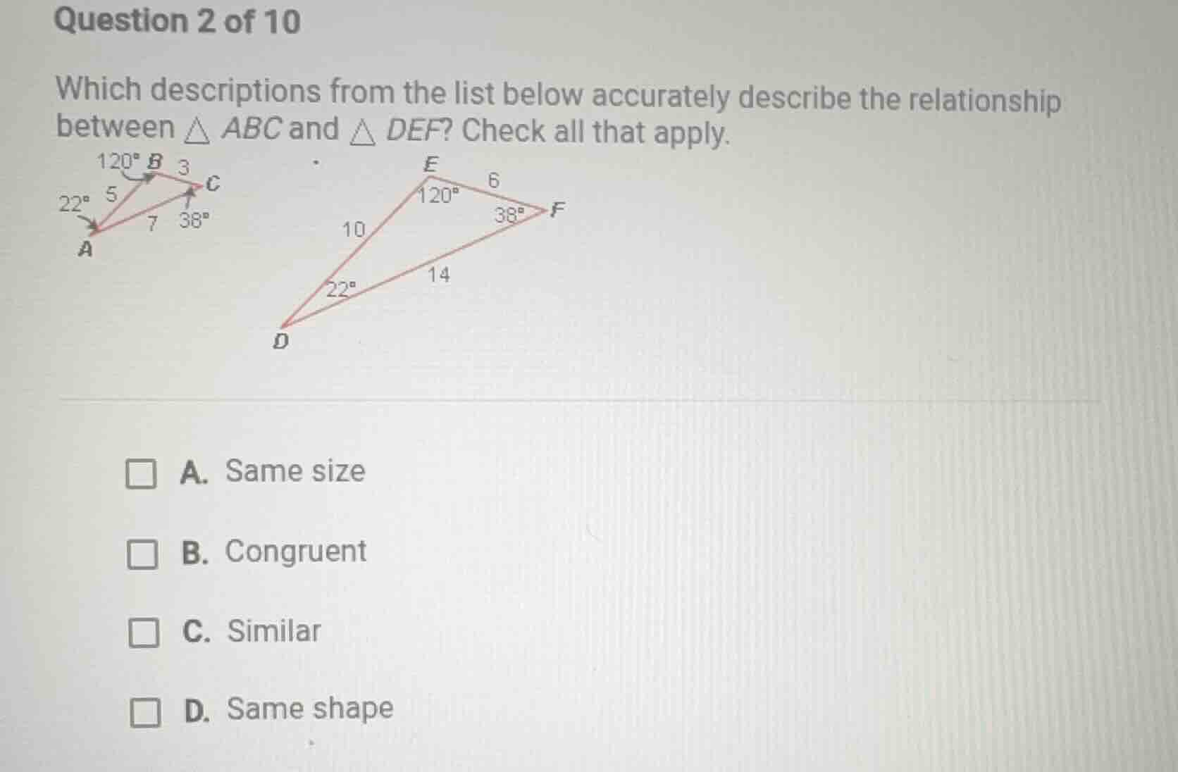question 2 of 10 which descriptions from the list below accurately desc…
