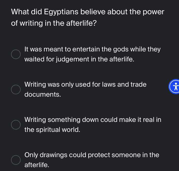 what did egyptians believe about the power of writing in the afterlife?…