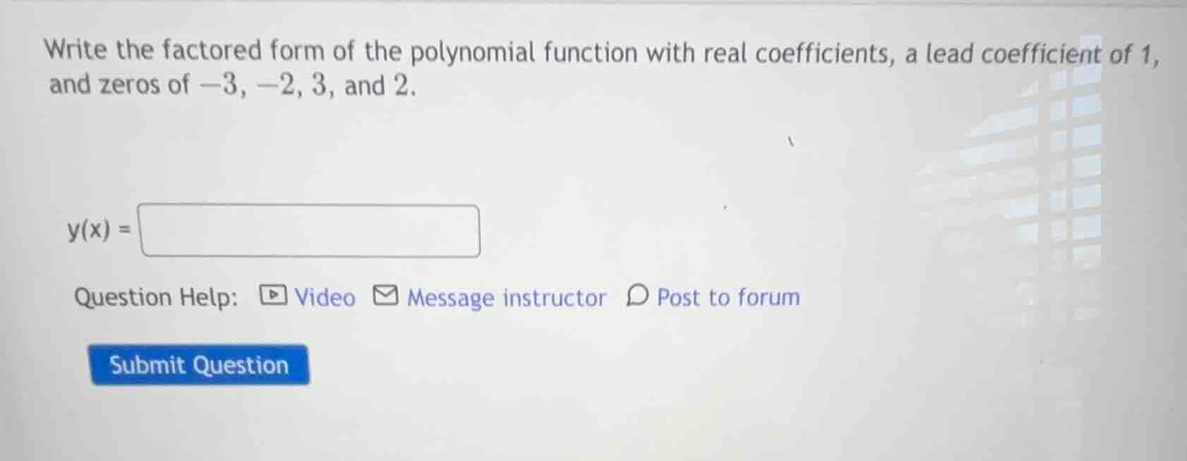 write the factored form of the polynomial function with real coefficien…