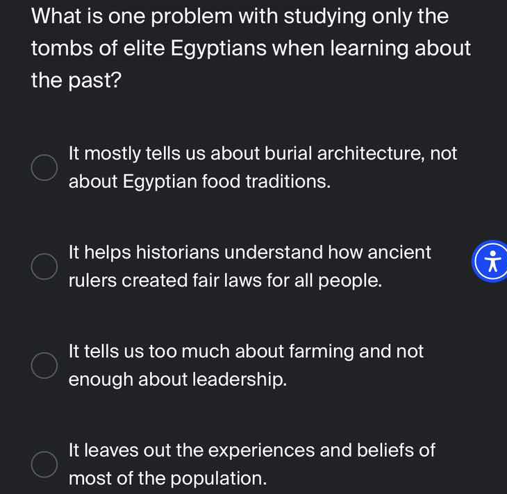 what is one problem with studying only the tombs of elite egyptians whe…