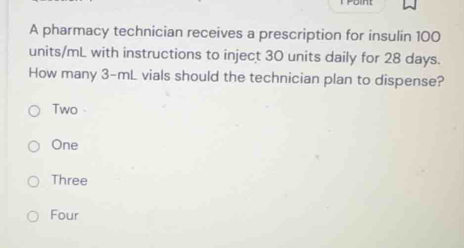 a pharmacy technician receives a prescription for insulin 100 units/ml …