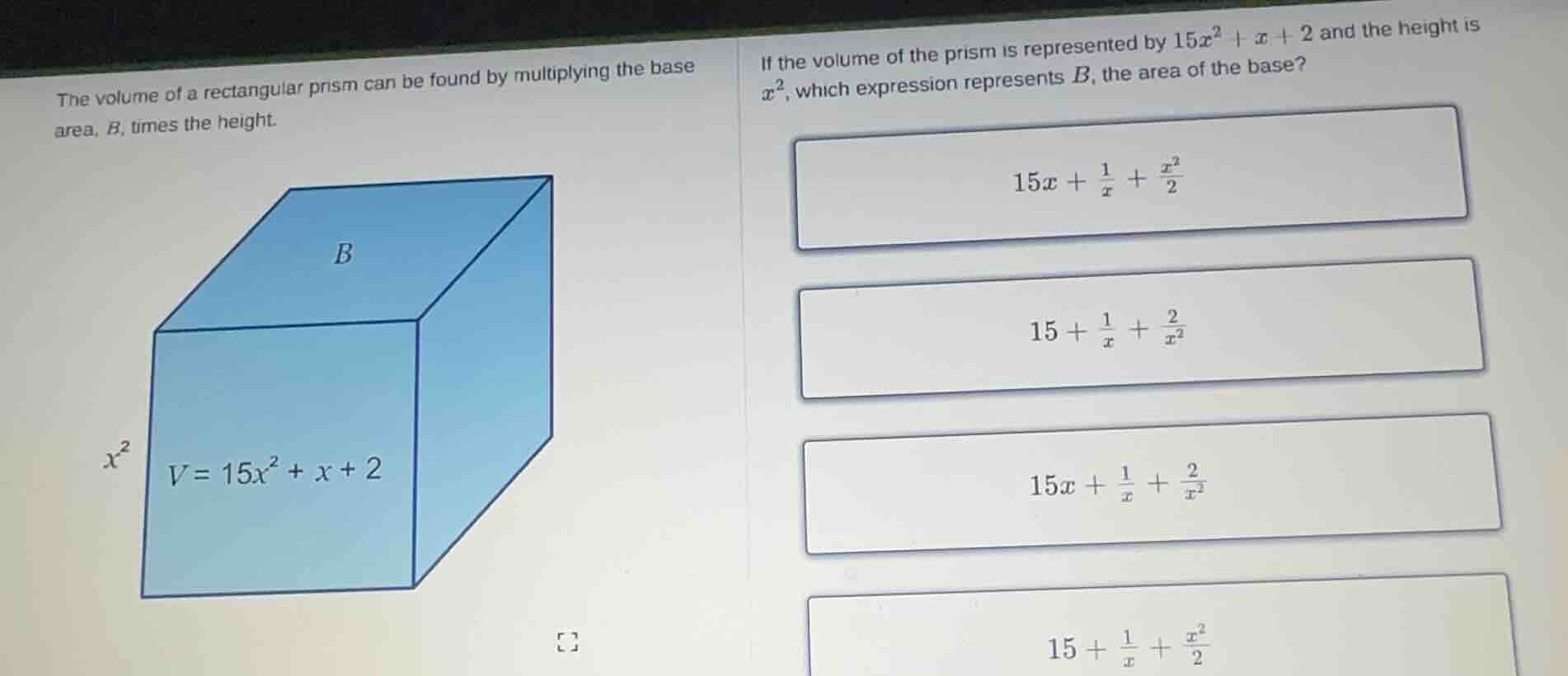 the volume of a rectangular prism can be found by multiplying the base …