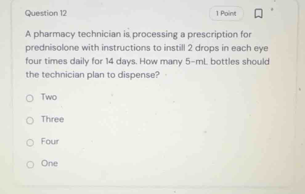 question 12 a pharmacy technician is processing a prescription for pred…