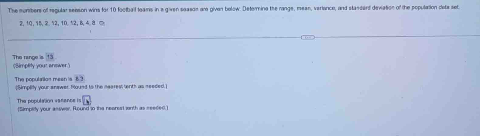 the numbers of regular season wins for 10 football teams in a given sea…