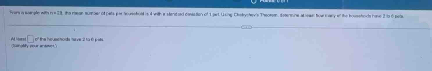 from a sample with \\(n = 28\\), the mean number of pets per household …