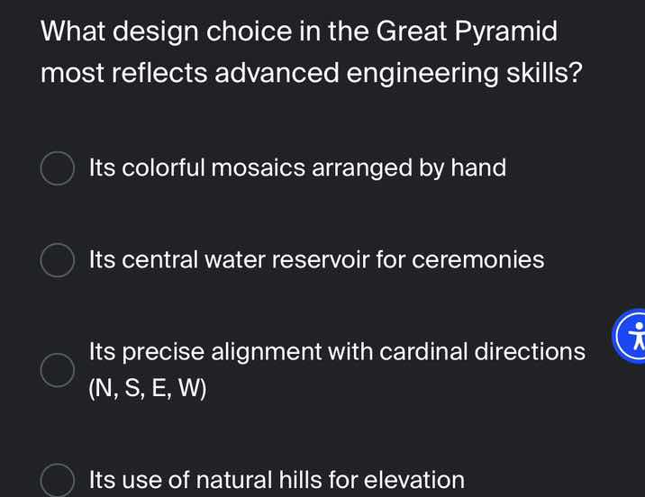 what design choice in the great pyramid most reflects advanced engineer…