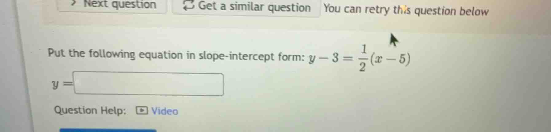 put the following equation in slope-intercept form: \\(y - 3 = \\frac{1…