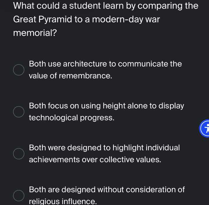 what could a student learn by comparing the great pyramid to a modern-d…