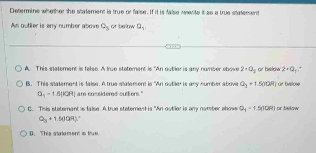 determine whether the statement is true or false. if it is false rewrit…