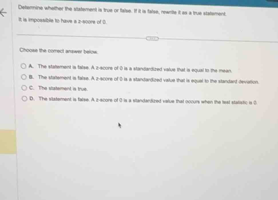 determine whether the statement is true or false. if it is false, rewri…