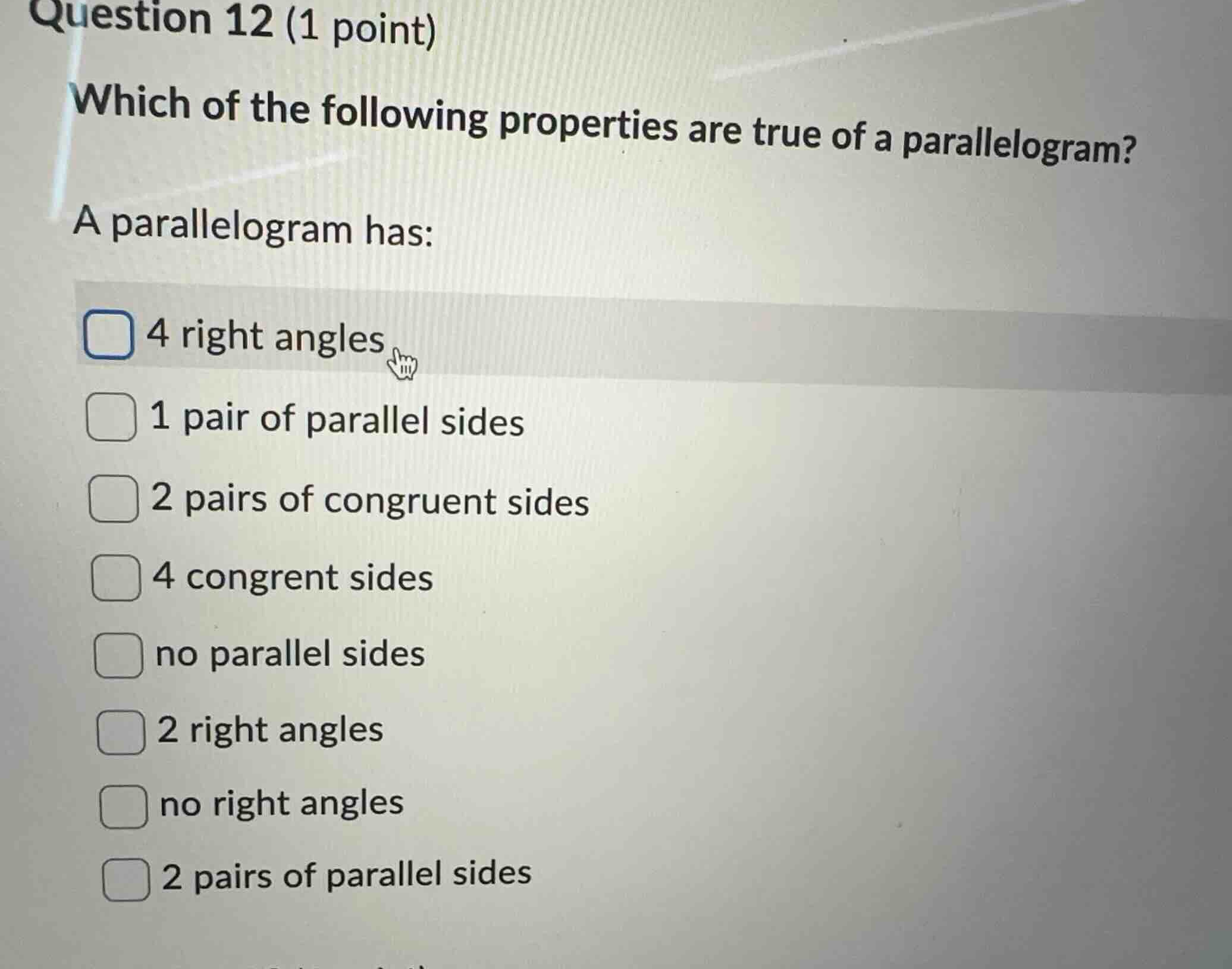 question 12 (1 point) which of the following properties are true of a p…