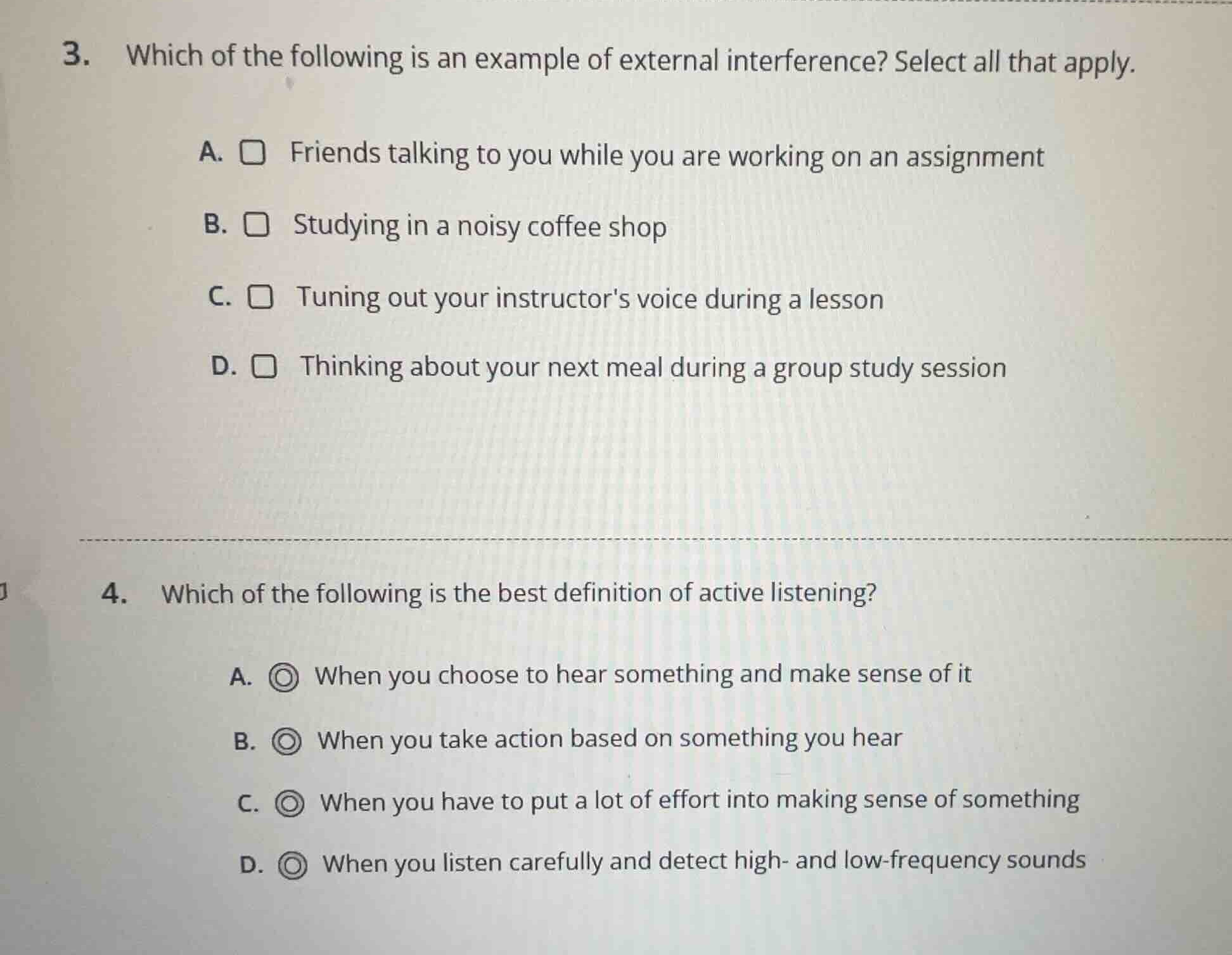 3. which of the following is an example of external interference? selec…