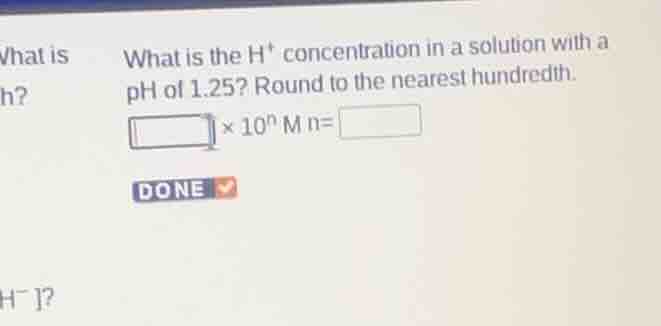 what is the \\(\\text{h}^+\\) concentration in a solution with a \\(\\t…