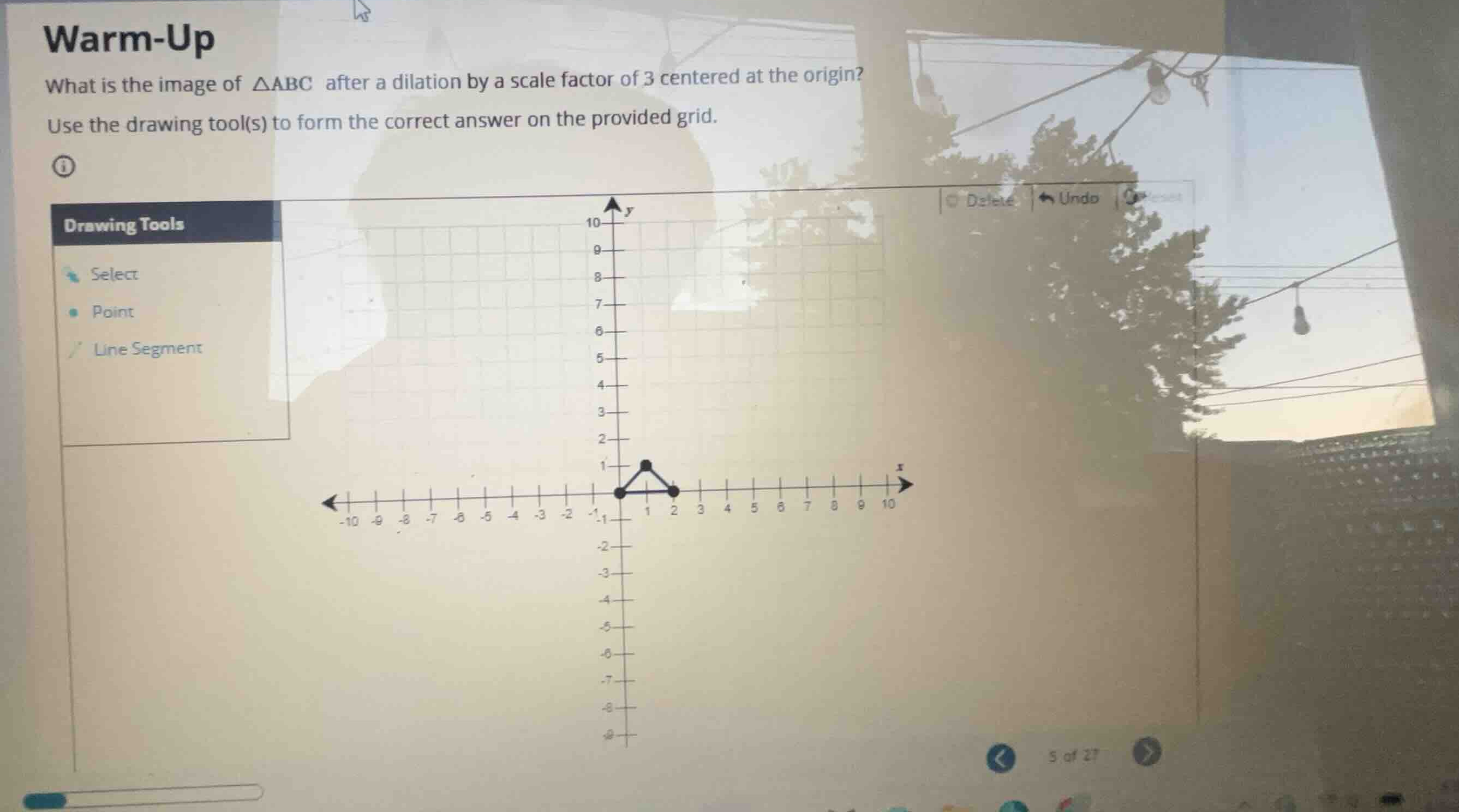 warm-up what is the image of \\(\\delta abc\\) after a dilation by a sc…