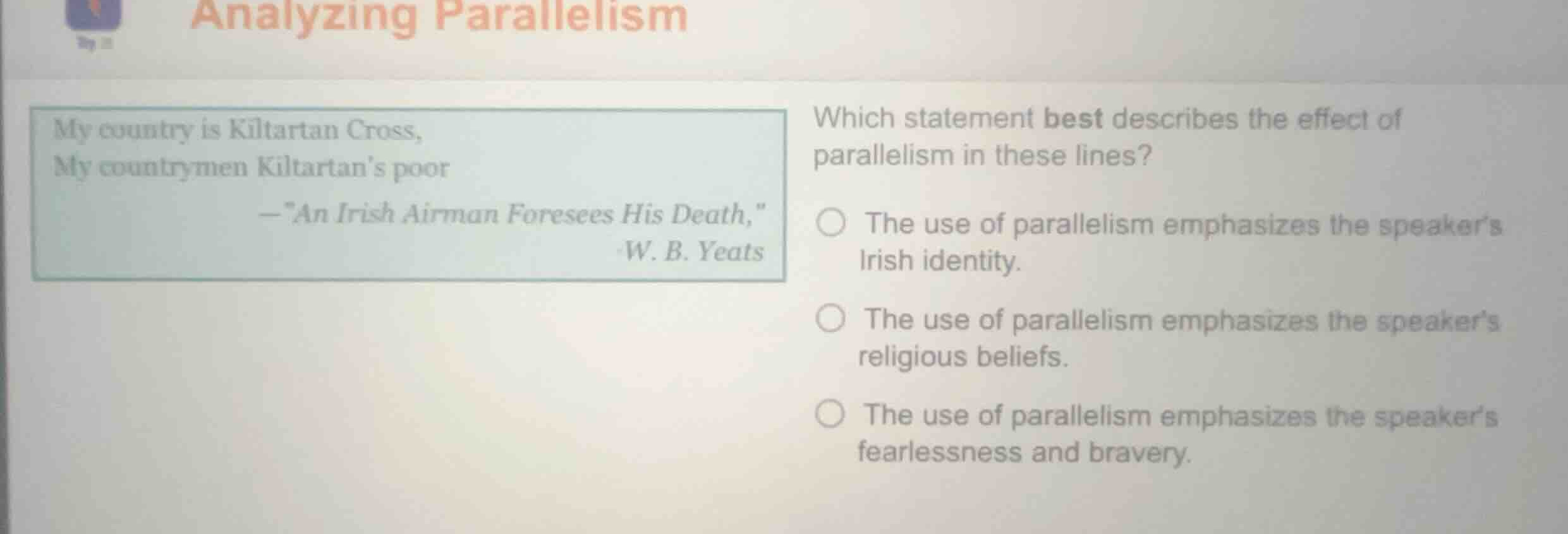 analyzing parallelism my country is kiltartan cross, my countrymen kilt…