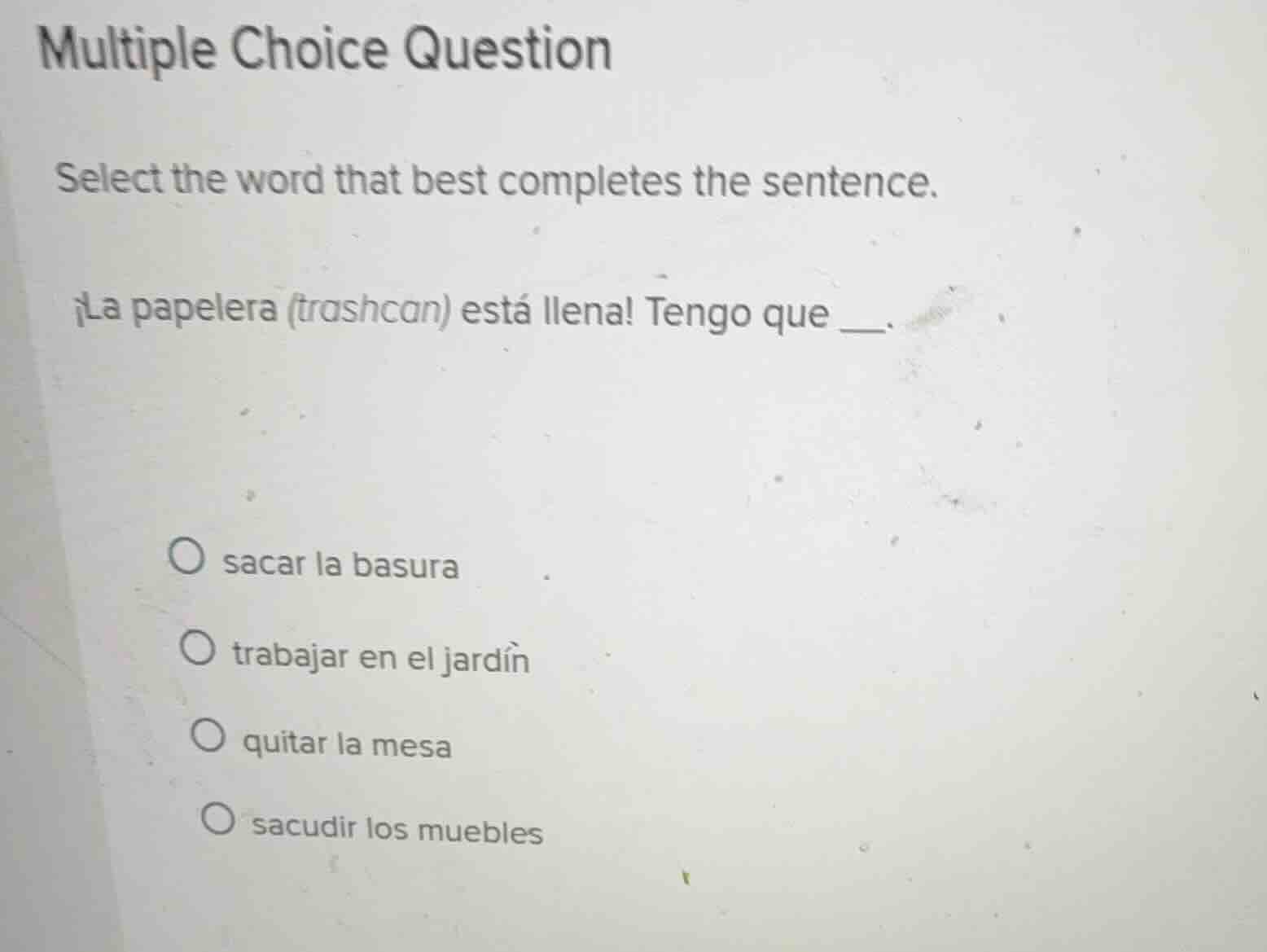multiple choice question select the word that best completes the senten…