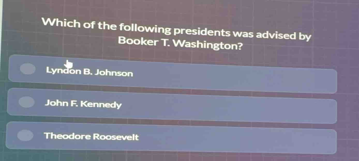 which of the following presidents was advised by booker t. washington? …
