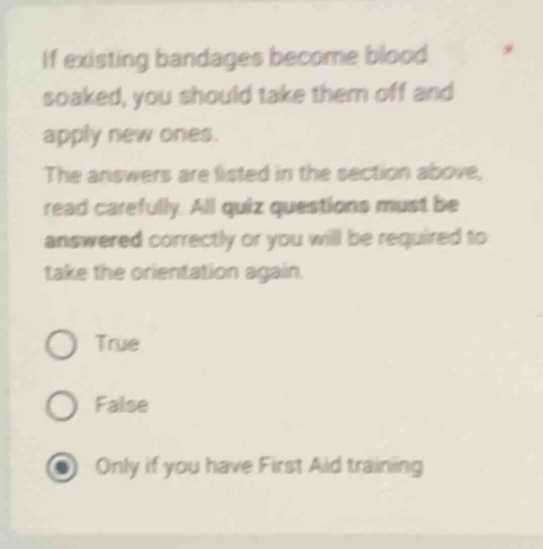 if existing bandages become blood soaked, you should take them off and …
