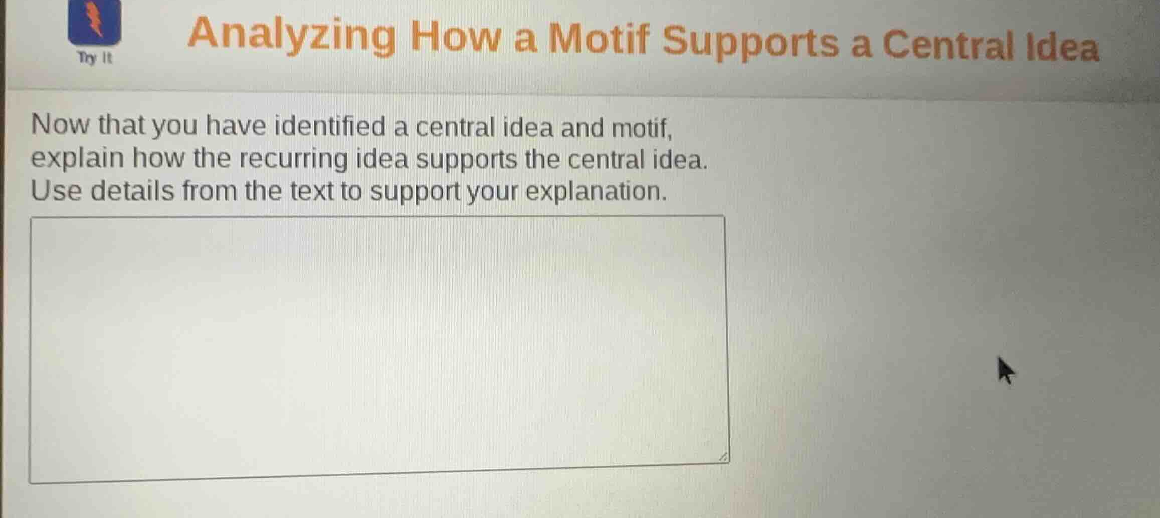 analyzing how a motif supports a central idea now that you have identif…
