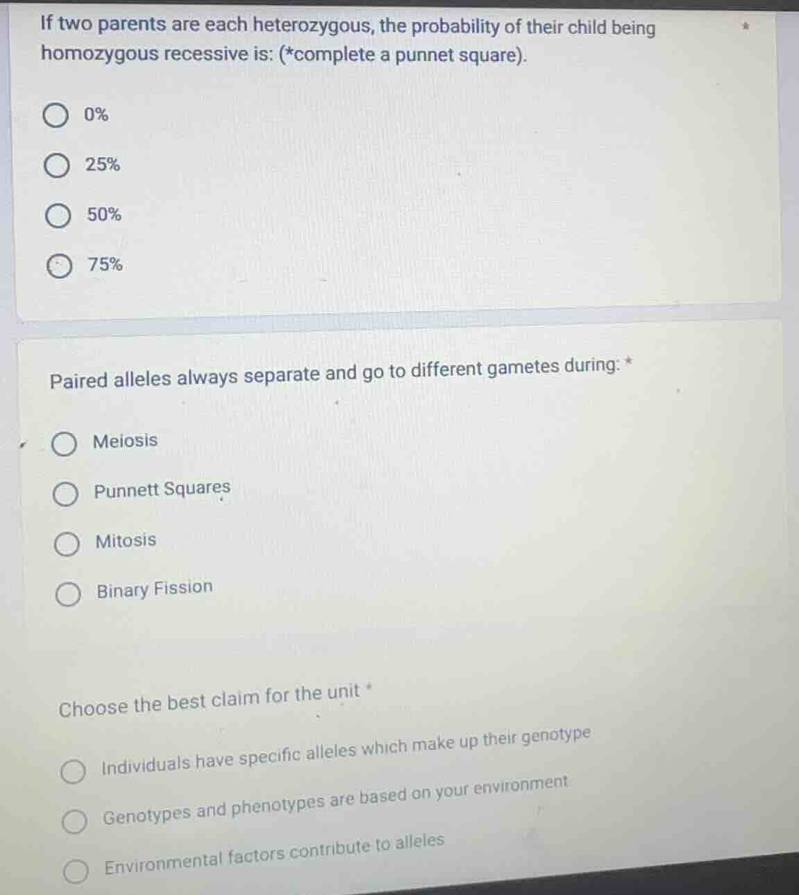 if two parents are each heterozygous, the probability of their child be…