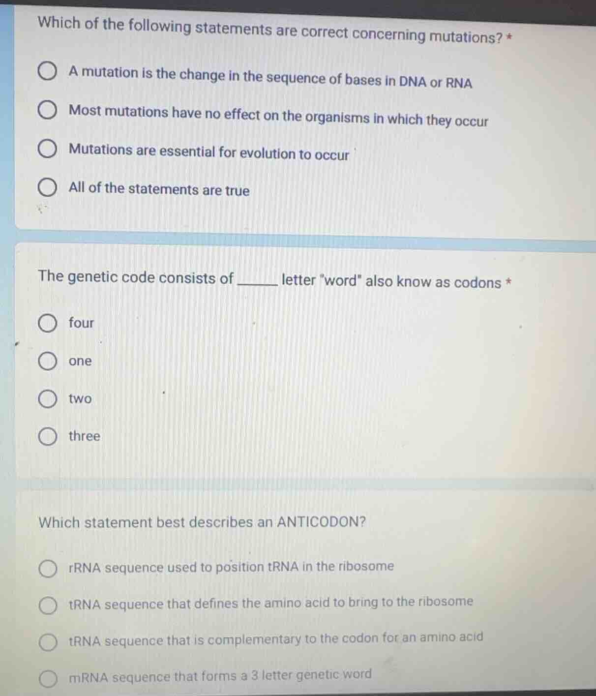 which of the following statements are correct concerning mutations? * a…
