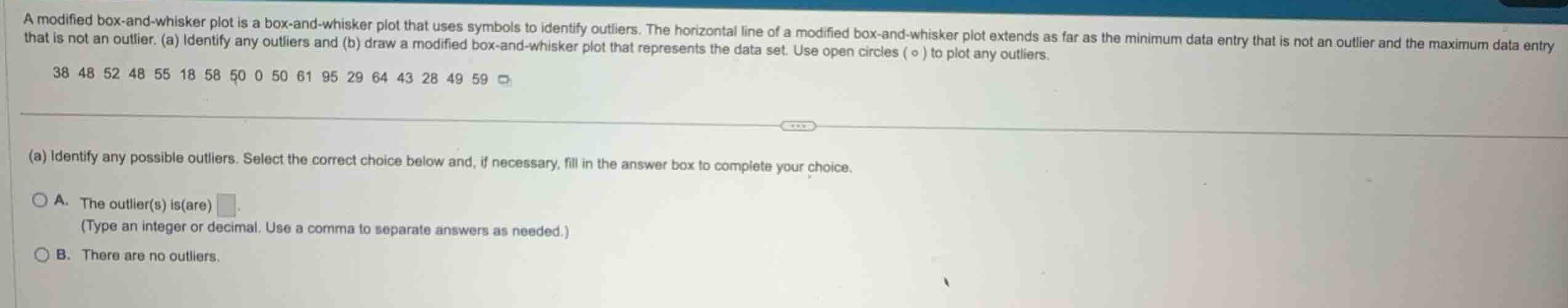 a modified box-and-whisker plot is a box-and-whisker plot that uses sym…