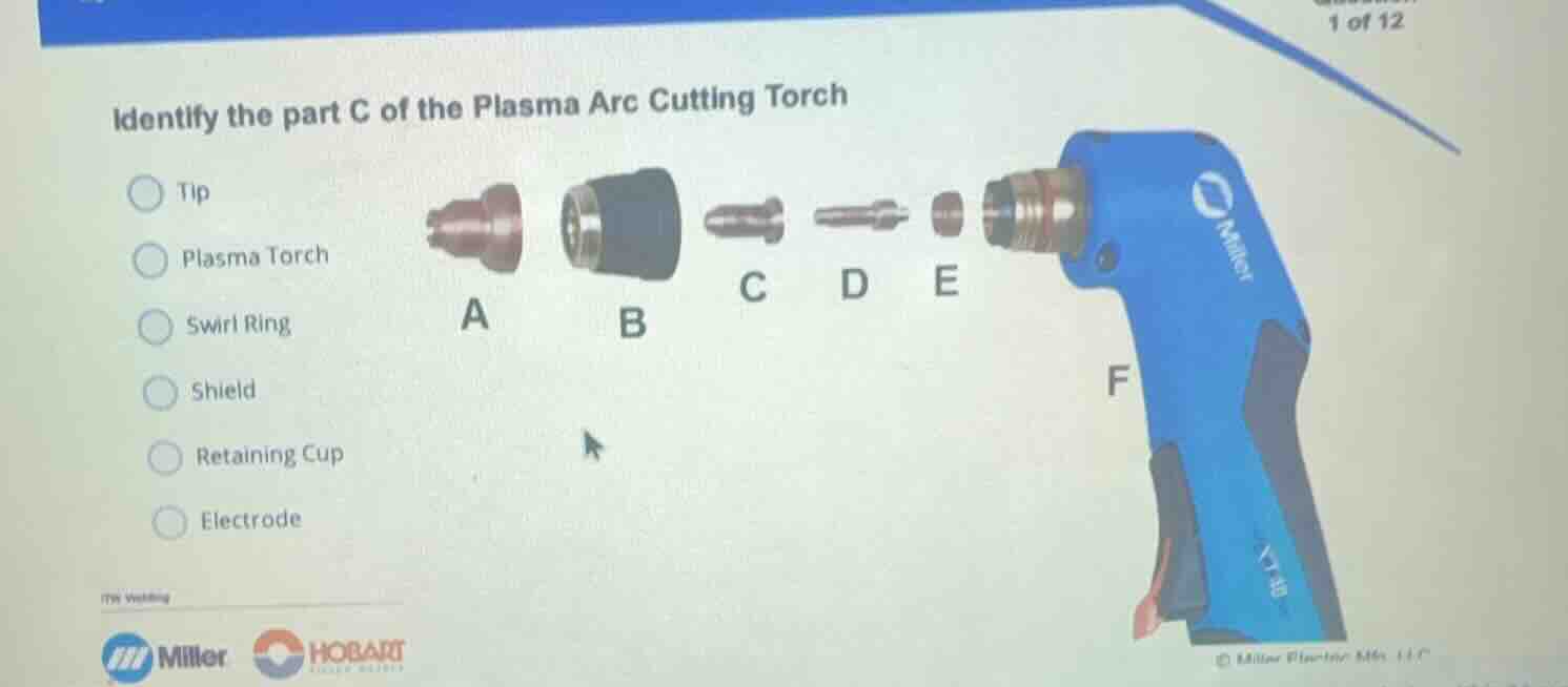 identify the part c of the plasma arc cutting torch tip plasma torch sw…