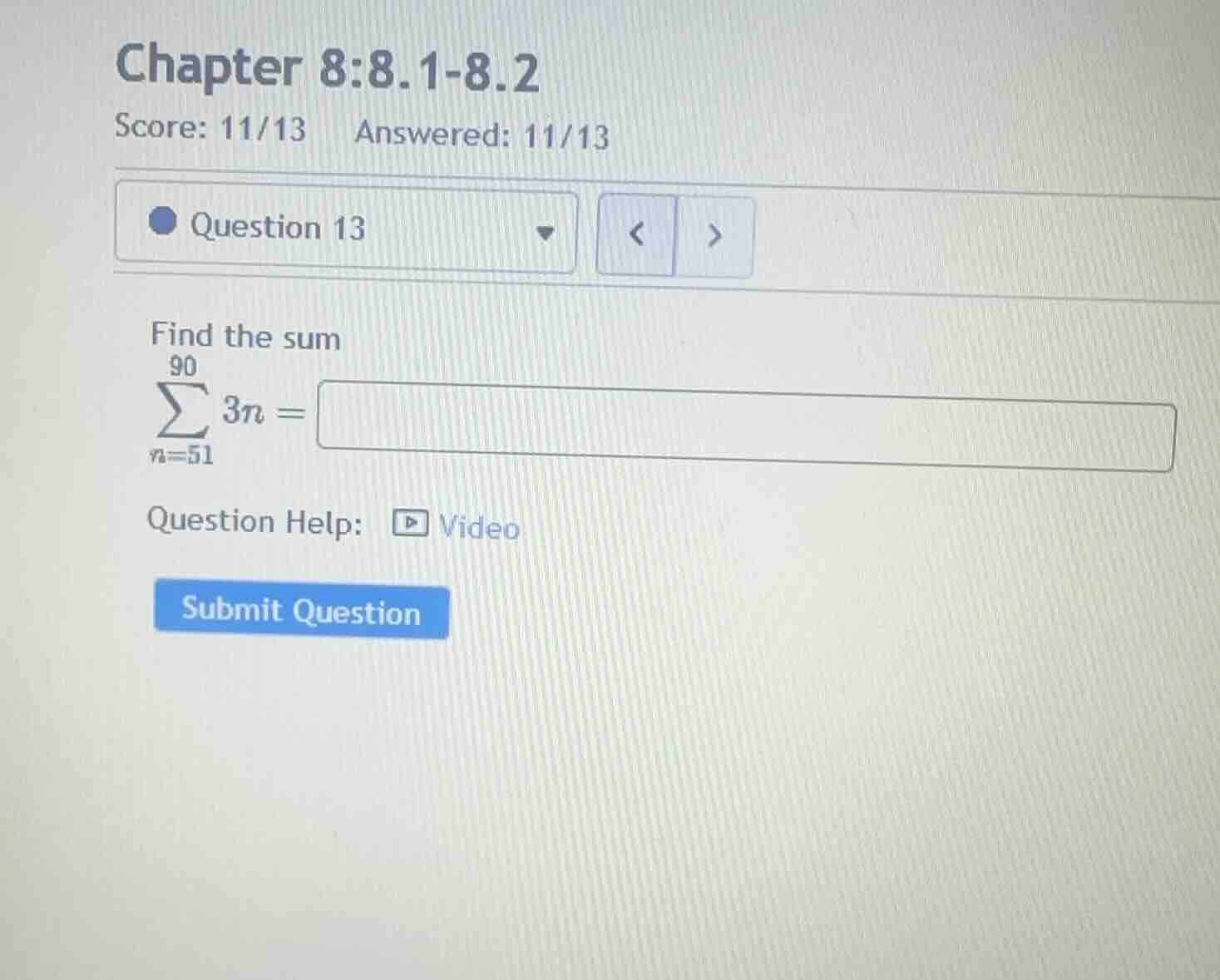find the sum \\\\sum_{n=51}^{90} 3n =\\
