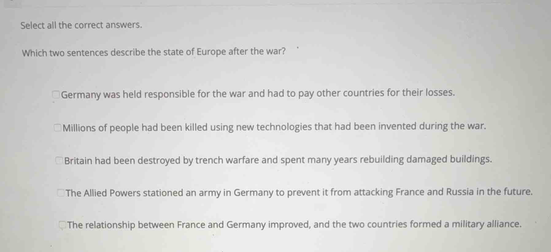 select all the correct answers. which two sentences describe the state …