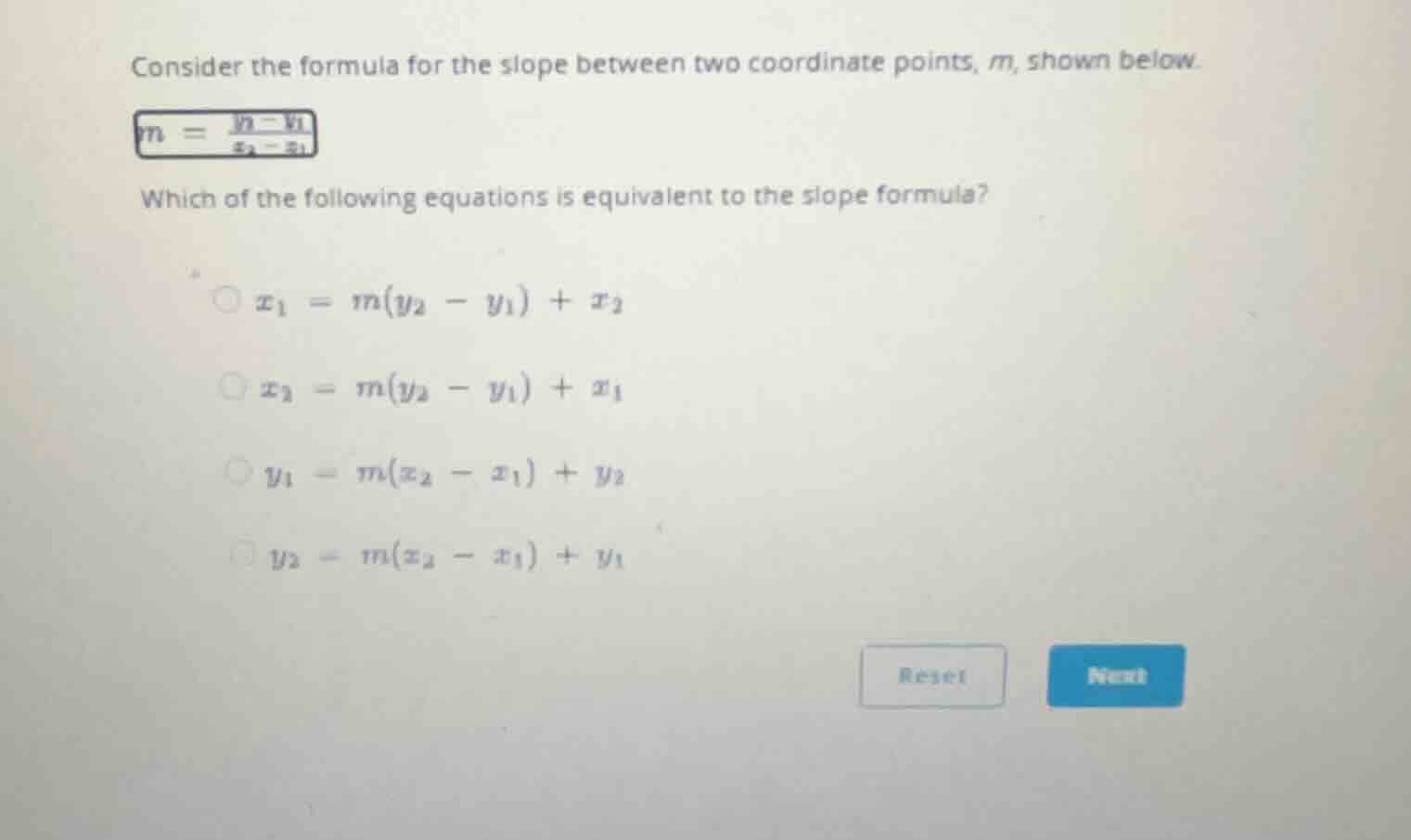 consider the formula for the slope between two coordinate points, \\(m\…