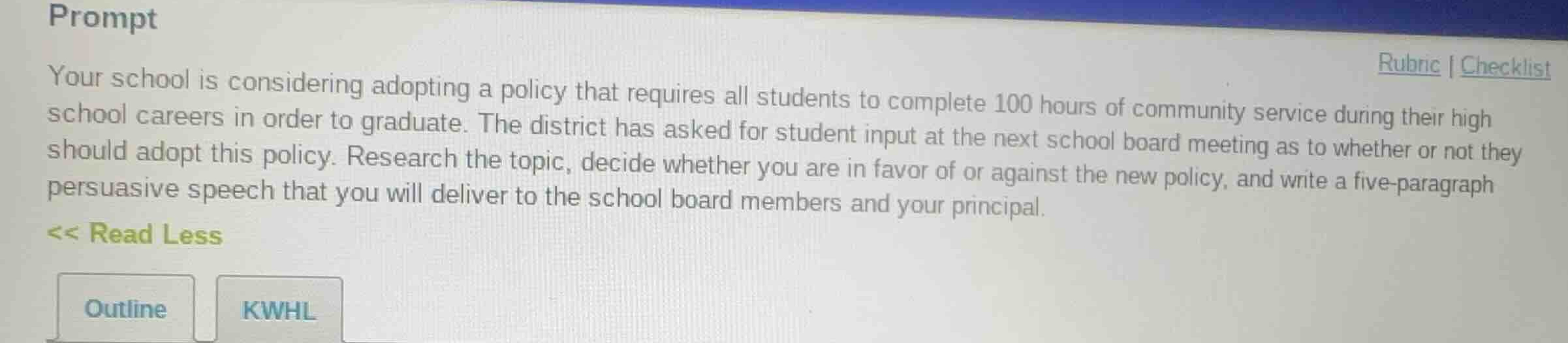 prompt your school is considering adopting a policy that requires all s…