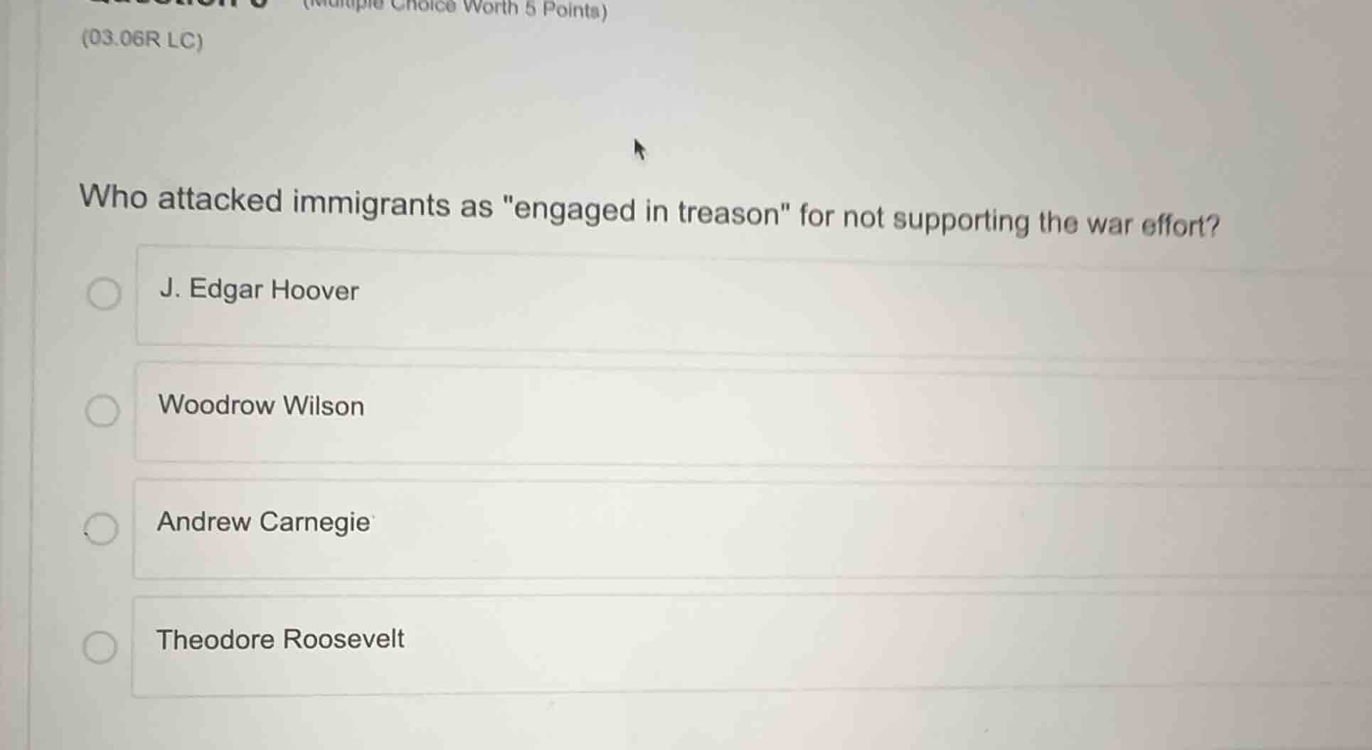 who attacked immigrants as \engaged in treason\ for not supporting the …