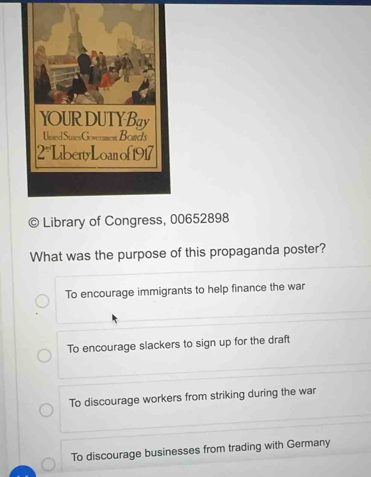library of congress, 00652898 what was the purpose of this propaganda p…