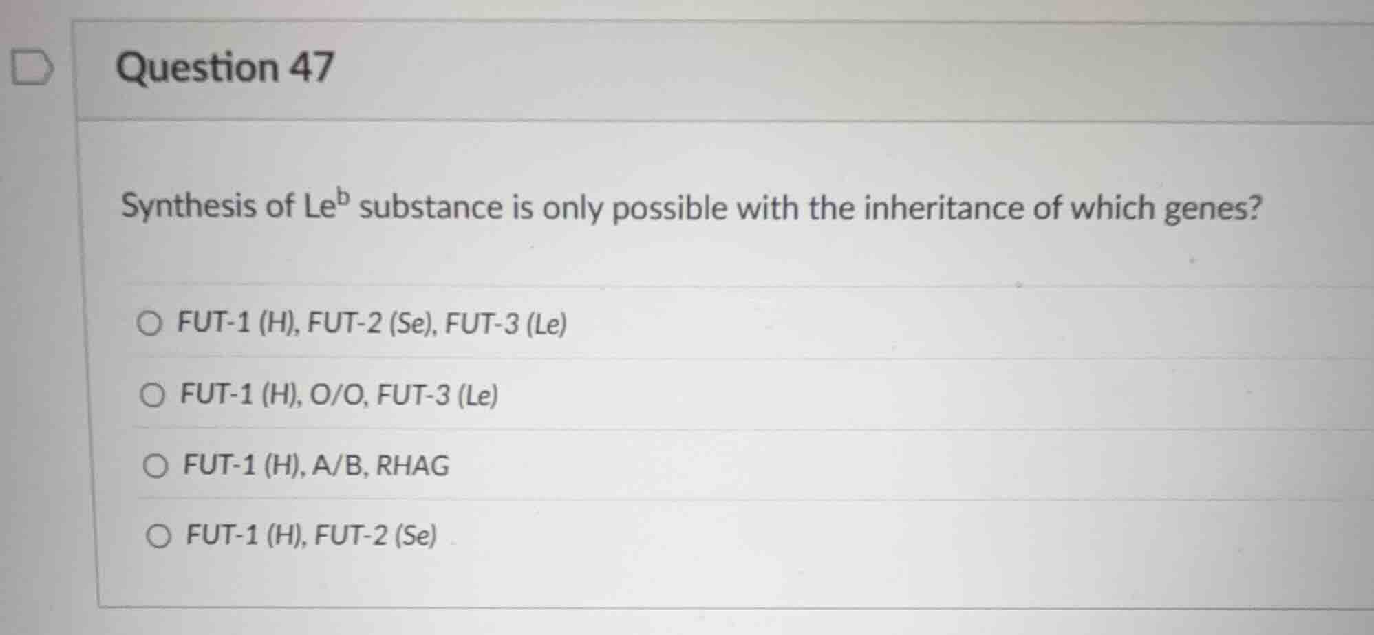 question 47 synthesis of \\(\\text{le}^b\\) substance is only possible …