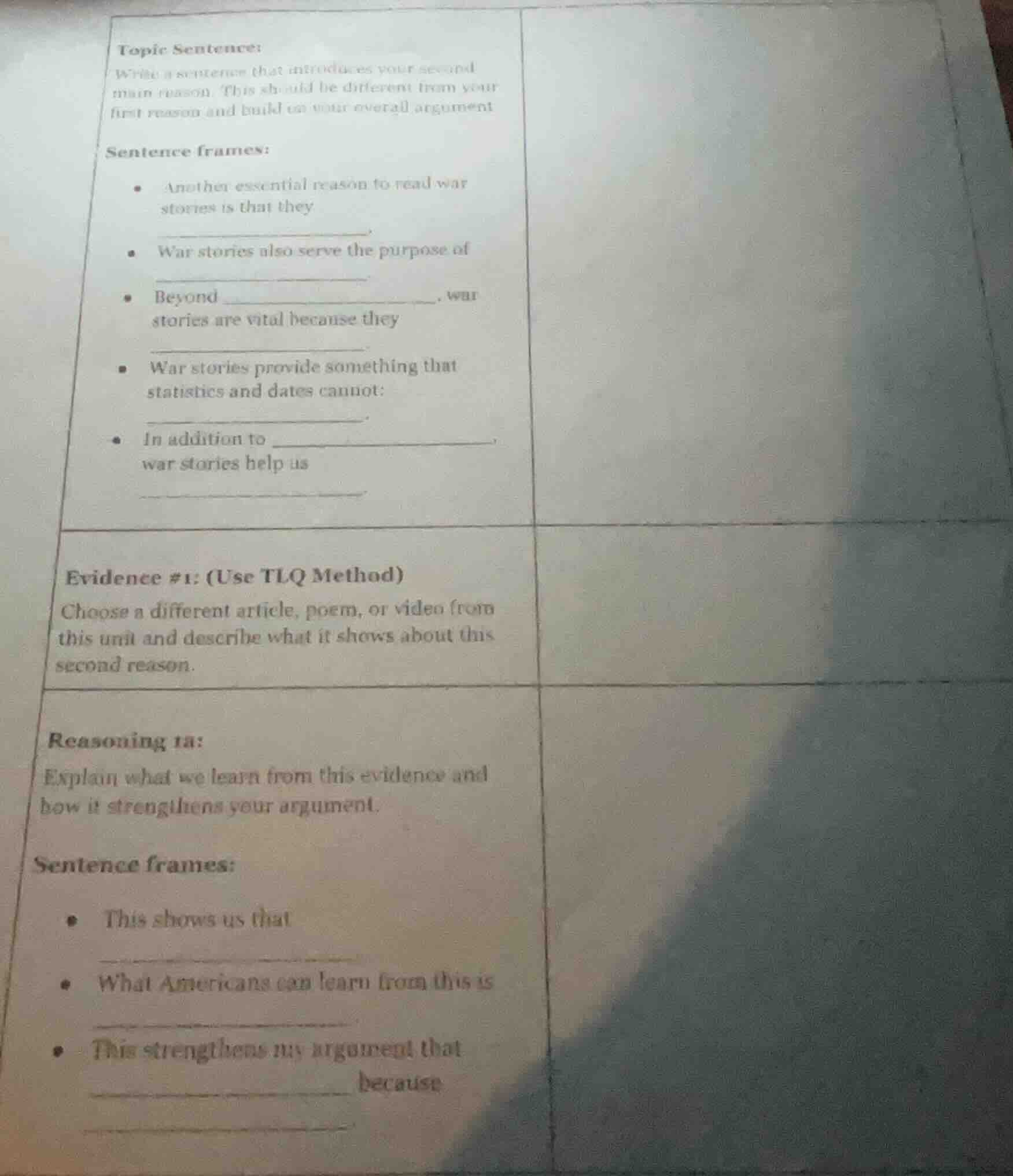 topic sentence: write a sentence that introduces your second main reaso…