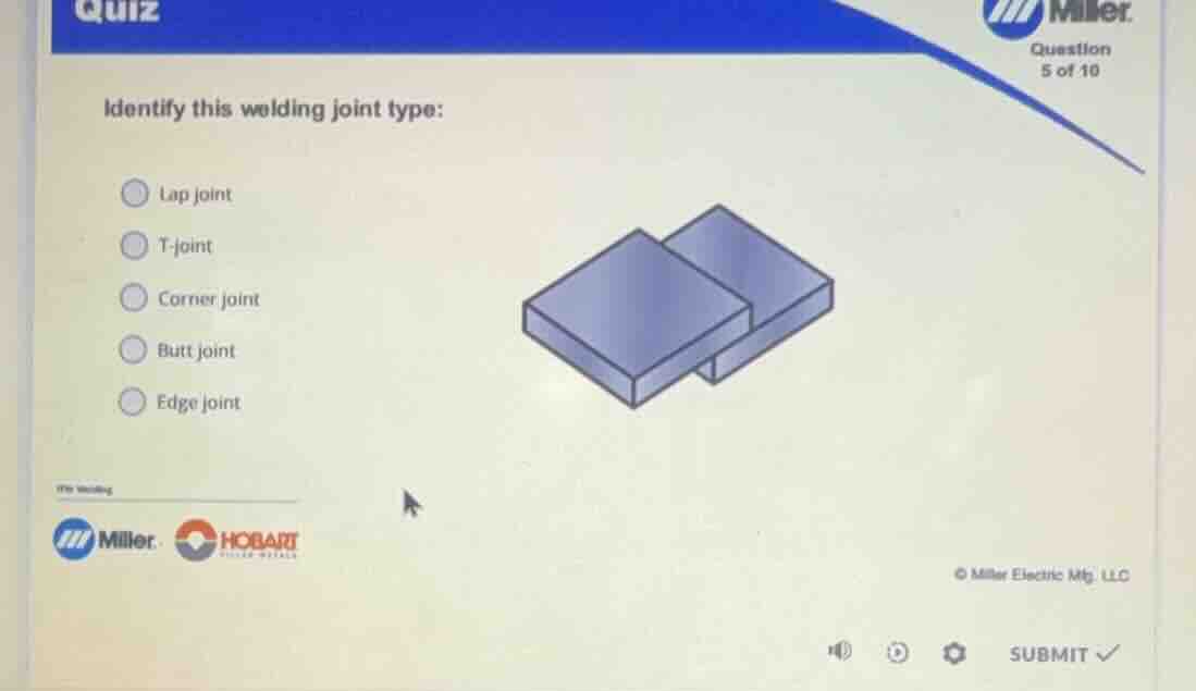 identify this welding joint type: lap joint t-joint corner joint butt j…