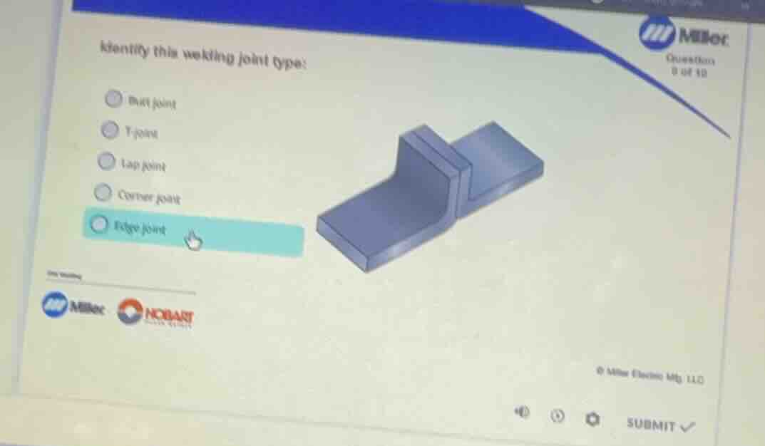 identify this welding joint type: butt joint t-joint lap joint corner j…
