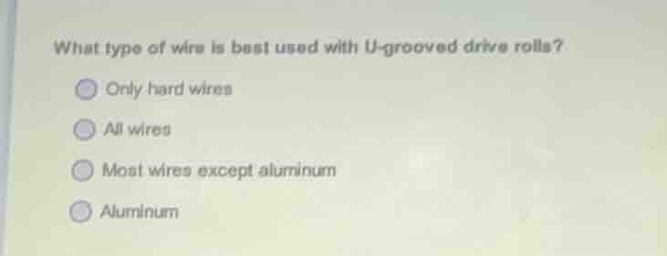what type of wire is best used with u-grooved drive rolls? only hard wi…
