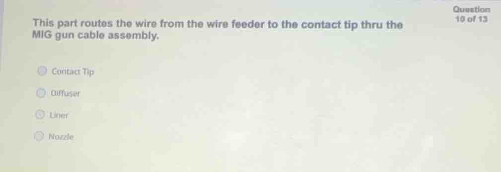 this part routes the wire from the wire feeder to the contact tip thru …