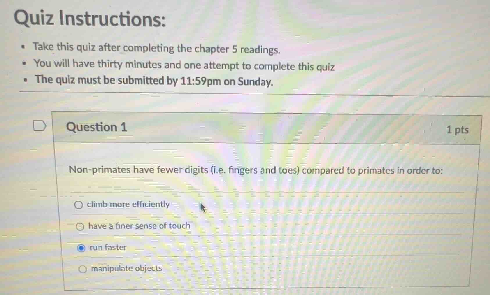 quiz instructions: * take this quiz after completing the chapter 5 read…