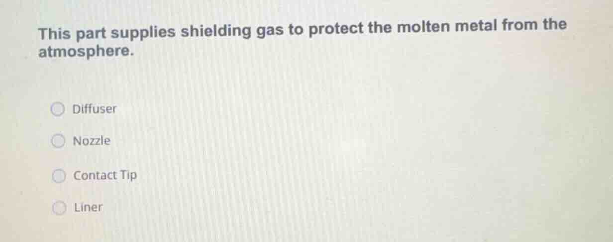this part supplies shielding gas to protect the molten metal from the a…