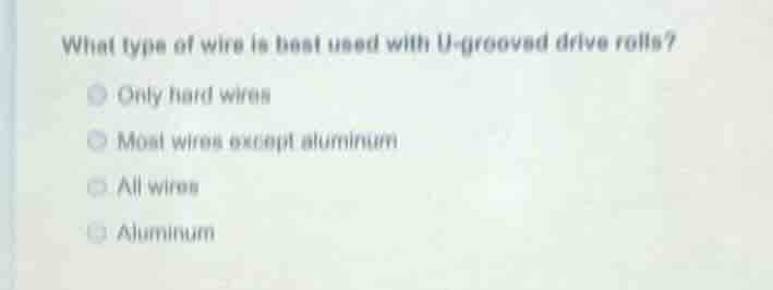 what type of wire is best used with u-grooved drive rolls? only hard wi…