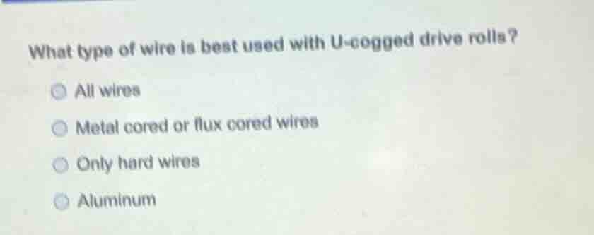 what type of wire is best used with u-cogged drive rolls? all wires met…
