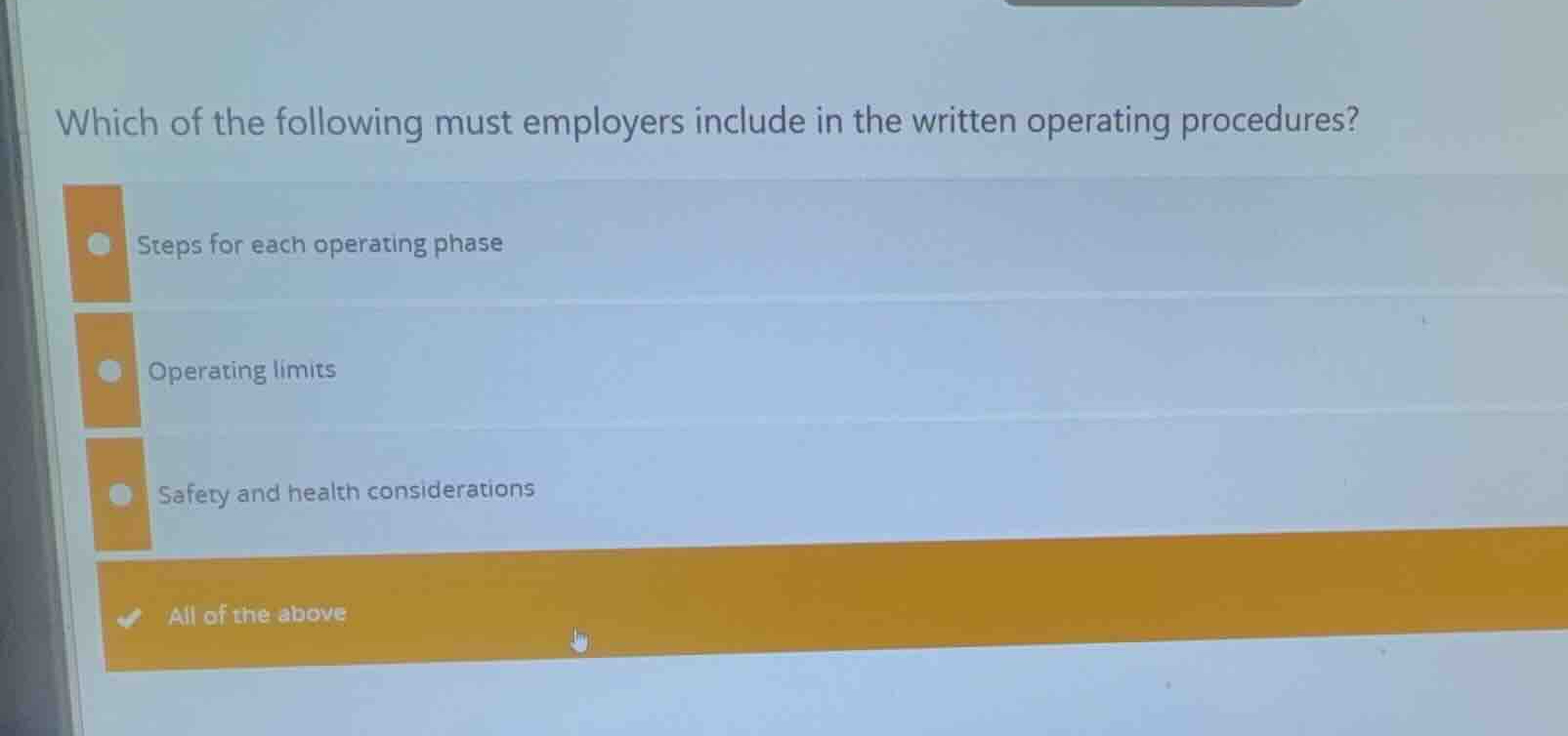 which of the following must employers include in the written operating …