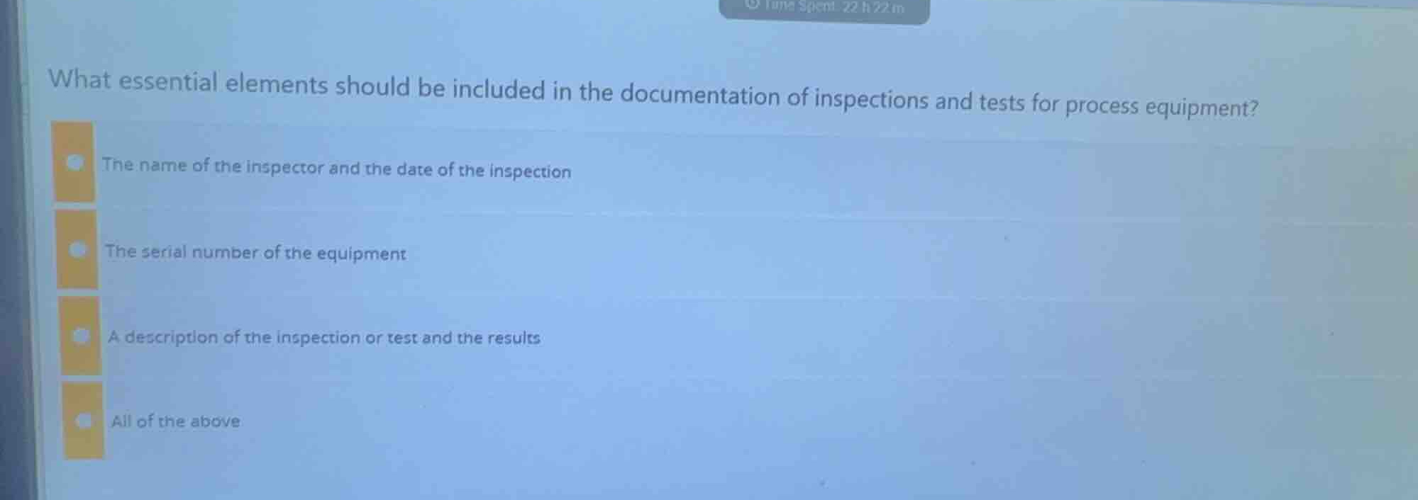 what essential elements should be included in the documentation of insp…